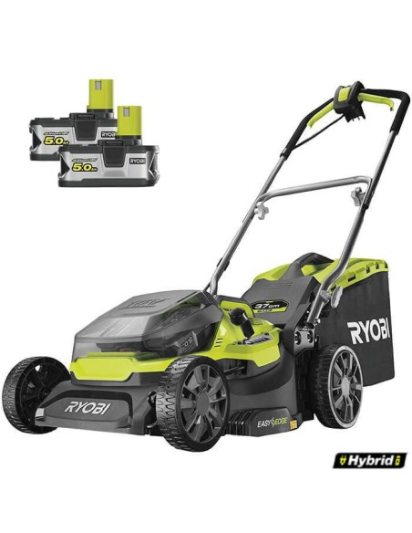 Акумулаторна косачка за трева - хибрид RYOBI RY18LMH37A-250, 18V, 2 x 5Ah, 37 см., 45 л