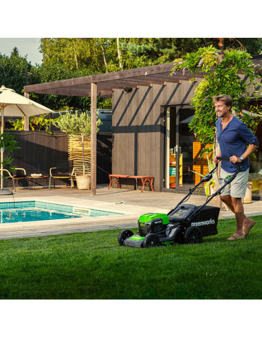 Акумулаторна косачка за трева - самоходна GreenWorks GD48LM46SP, 48V, 4Ah, 46 см