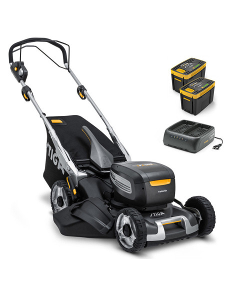 Акумулаторна косачка за трева - самоходна STIGA Twinclip 950e V Kit, 48V, 2200W, 2x7.5 Ah, 48 см., 70 л