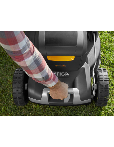 Акумулаторна косачка за трева - самоходна STIGA Twinclip 950e V Kit, 48V, 2200W, 2x7.5 Ah, 48 см., 70 л