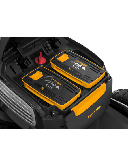 Акумулаторна косачка за трева - самоходна STIGA Twinclip 950e V Kit, 48V, 2200W, 2x7.5 Ah, 48 см., 70 л