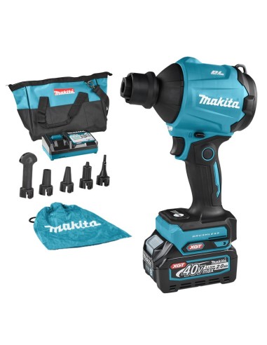 Акумулаторна духалка - компресор за въздух MAKITA AS001GA101 Set, 40V, 2 Ah, 66 куб.м/ч., 200 м/сек