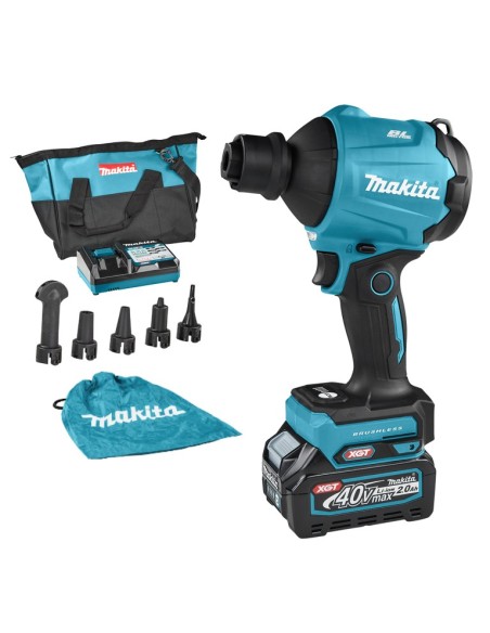 Акумулаторна духалка - компресор за въздух MAKITA AS001GA101 Set, 40V, 2 Ah, 66 куб.м/ч., 200 м/сек