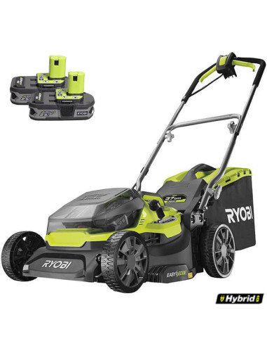 Акумулаторна косачка за трева - хибрид RYOBI RY18LMH37A-225, 18V, 2 x 2,5Ah, 37 см., 45 л