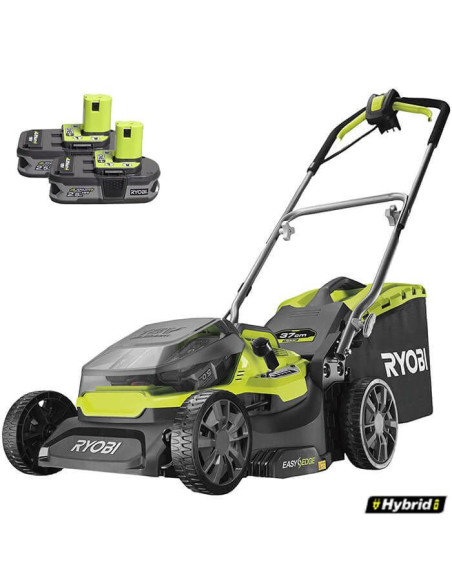 Акумулаторна косачка за трева - хибрид RYOBI RY18LMH37A-225, 18V, 2 x 2,5Ah, 37 см., 45 л