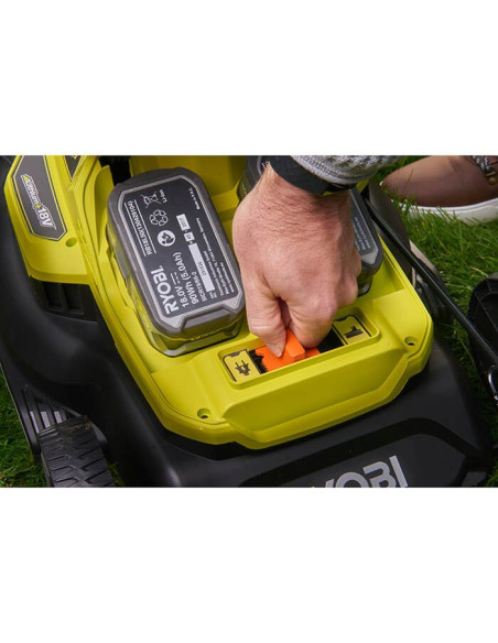 Акумулаторна косачка за трева - хибрид RYOBI RY18LMH37A-225, 18V, 2 x 2,5Ah, 37 см., 45 л