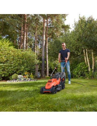 Електрическа косачка за трева BLACK+DECKER BEMW461BH, 1400W, 34 см., 40 л