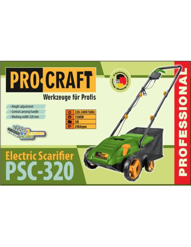 Електрически аератор PROCRAFT PSC320, 1500W, 32 см., 2940 об/мин., 30 л